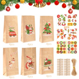 DIY Advent Calendar Kit, Craft Advent Calendar 2024, Christmas Empty Advent Calendar to Fill Yourself, 24 Bags Fill Your Own Advent Calendar Bags, Fillable Advent Calendar Fillers for Kids
