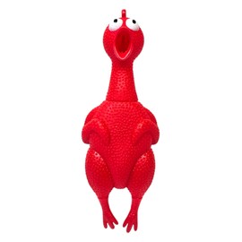 Zugar Land Big Rubber Chicken Collectible (Red) (9.5 Inch) Multicolored Assortment Gag Gift Party Favor Carnival Prize (Red)