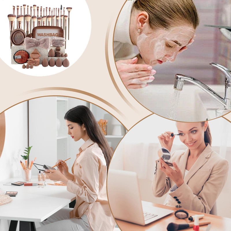 Makeup Brushes Foundation Set,56X Eyeshadow Blush Concealer Powder Applicator Brushes