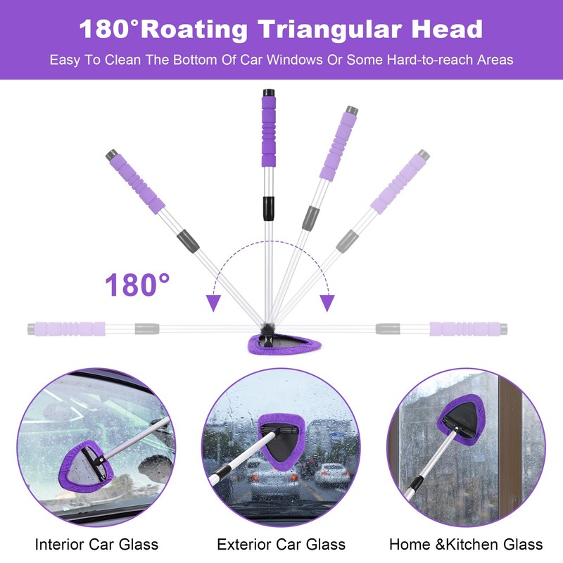 XINDELL Windshield Cleaner Tool – 24-inch Pink Car Interior&Exterior Window