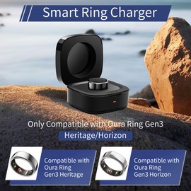 finlusri Smart Rings Charger Case Only Compatible with Oura Ring Gen 3 Heritage/Horizon - Rings Charging Box with Indicator Light - Portable for Ring Storage, Travel, Prevent Scratches (Size 12)