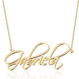 UMAGICBOX - Collar con nombre personalizado – Elige entre 14 estilos de fuente, colgante personalizable chapado en oro de 18 quilates, regalo ideal para cumpleaños, día de la madre y Navidad, mujeres,