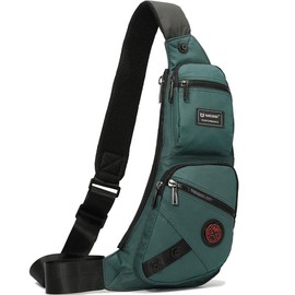 NICGID Sling Bag Chest Shoulder Backpack Crossbody Bags Casual Daypack for Men Women - Color: Dark green