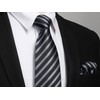 Enlision Mens Ties Stripe Tie and Pocket Square Set Classic