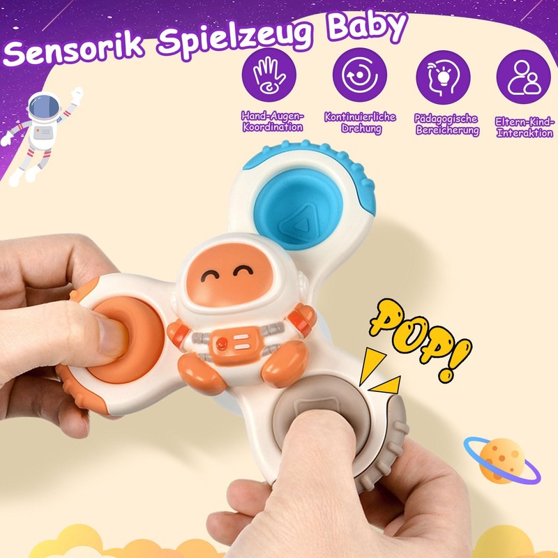 Hand Spinner Baby Bath Toy 0 Years Old with Suction