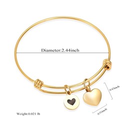 QGJNSGC Urn Bracelet for Human Ashes Heart Ash Bracelet for Women Stainless Steel Cuff Bangle Cremation Bracelet