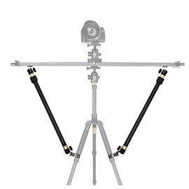 Fotoconic Camera Slider Support Arm, Tripod Support Rods for Increasing Stability in Aluminum Alloy, Extendable Pole for Slider Rail Track with C Clamp and Ballhead (2 Arms in)