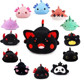 SNOWOLF 11.8" 19.7" Axolotl Plush Pillow Cat Plush Pillow Cute and Soft Axolotl Stuffed Animal Plush Cat  Unicorn Dinosaur Fox Plushie Toy Great Gift For Kids Christmas Gift for Boys Girls:_pink axolotl_50cm/19.7inch