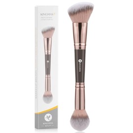 KINGMAS Brocha de maquillaje para base, brochas de maquillaje de doble punta para mezclar polvo líquido, cosméticos de crema correctora, brocha para rubor