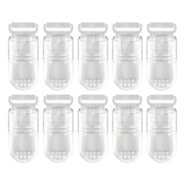lingzaling 15mm Plastic One-Touch Clip for Flat Tape, Clear (Pack of 10)