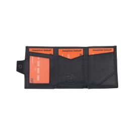 Josephine Osthoff Mini Wallet with Coin Compartment, RFID Credit Card Holder for Men and Women, Slim Wallet, 100% Genuine Leather, black, coin purse