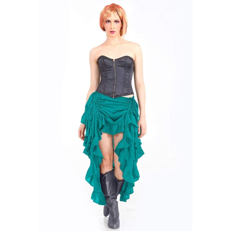 Steampunk Victorian gótico Womens disfraz Show Girl Falda (Teal), Verde