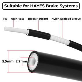 5.5mm Bike Hydraulic Brake Hose Kit for Hayes (Specification: Outer Diameter 5.5mm / Inner Diameter 2.0mm) 5000mm / 16.4FT