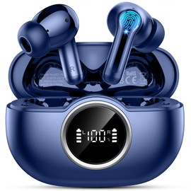 Bluetooth 5.4 Headphones, 2025 Wireless Earbuds 3D Hi-Fi Stereo Bass Ear Buds, 4 ENC Noise Cancelling Mic, 40H USB-C in-Ear Earphone Sport, 3g IP-X7 Waterproof Workout Gym for Android iOS Laptop Pad