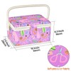 LBTEE Sewing Basket with Removable Tray, Wooden Sewing Box with