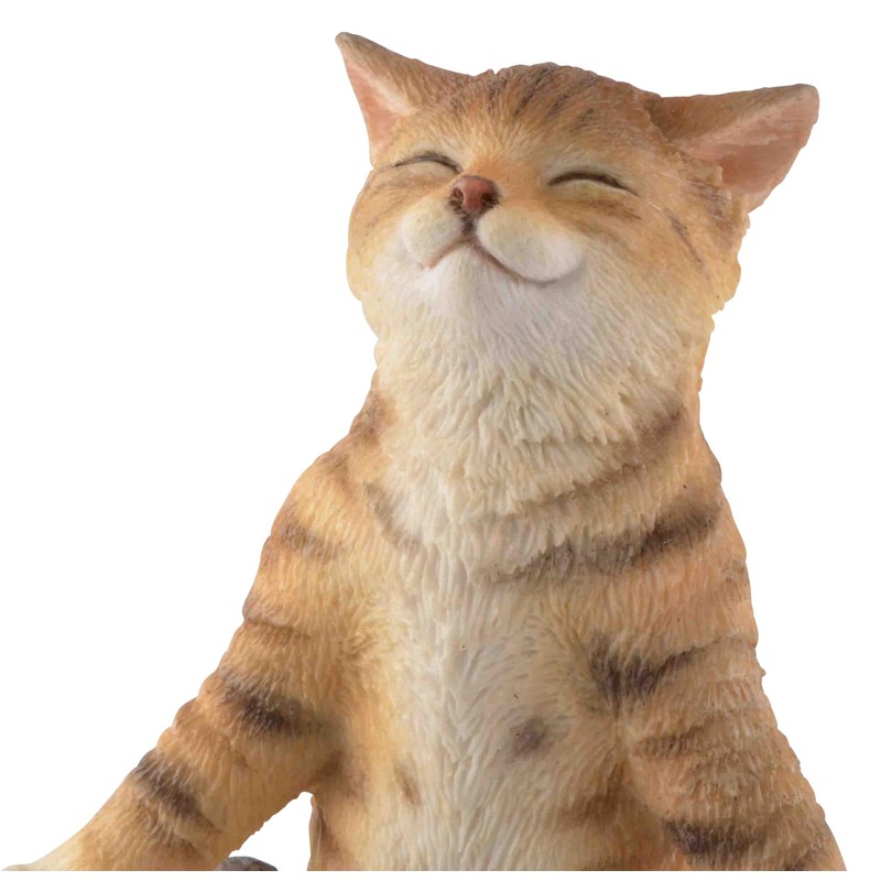 Yoga Cat in Lotus Seat, Made of Artificial Stone, Coloured