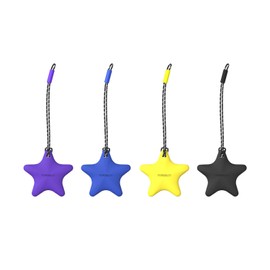 YOYOISLES AirTag Compatible Case, Keychain, For Air Tags, Strap, Full Protection, Air Tag Case, Stars, Children, Cute, Air Tag Cover, Air Tag Holder, Air Stars Series Case for AirTag (4 Pack (Black+Purple+Yellow+Blue))