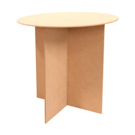 SSWBasics 30 Inch Round Wood Display Table - 250 Pound Weight Capacity - Medium Density Fiberboard - Compatible with Round Tablecloths up to 88 inches - 2 Part Interlocking Finger Groove Base