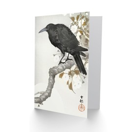 Artery8 Ohara Koson Japanese Art Card A Crow And The Full Moon
