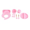 8 Pcs Silicone Baby Feeding Set Bib Suction Plate Bowl