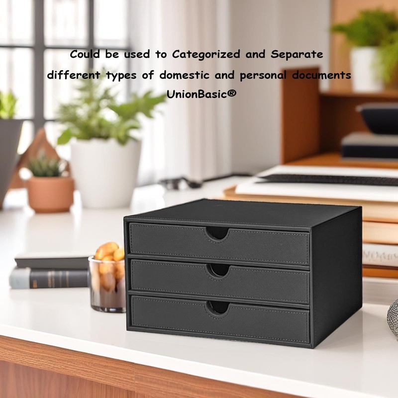 UnionBasic Document Organizer, 3-Drawer File Cabinet Document Storage Box, Office