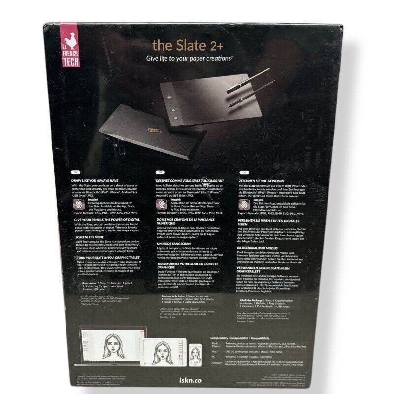 ISKN The Slate 2+ Pencil & Paper Graphic Bluetooth Digital