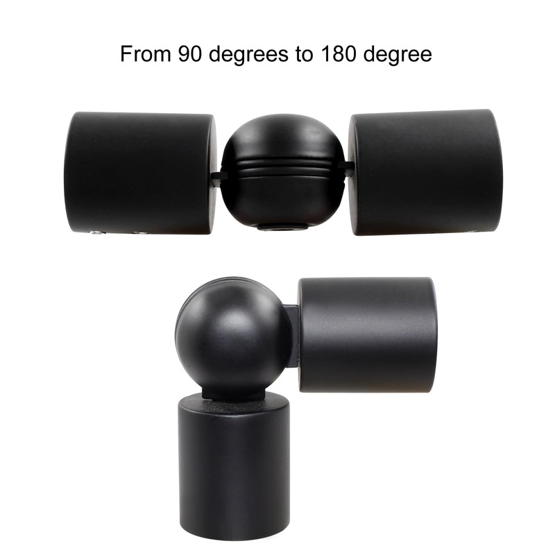 Jiozermi 2 Packs Heavy Duty Curtain Rods Connector, Black Adjustable