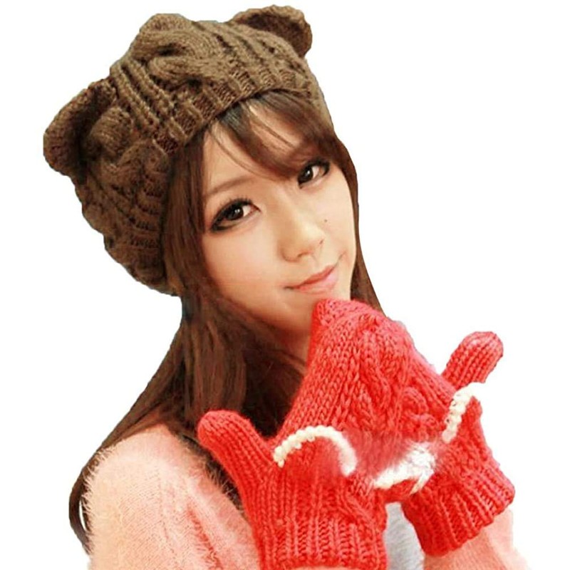 UmbWorld Women Girls Boys Teens Cute CAT Kitty Ears Knitted