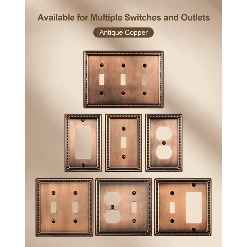 TREEWELL 6-Pack Decorator Outlet Cover Plate, Decorative Switch Plates and