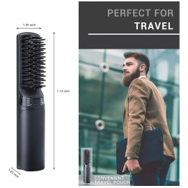 Cepillo Alisador De Barba Profesional Electrico Portatil Usb