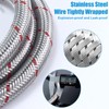 6FT Premium Stainless Steel Washer Hoses with 90 Degree Elbow