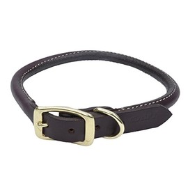 Circle T Leather Coastal Pet Products Round Dog Collar with Solid Brass Hardware, 3/4" x 20", Latigo