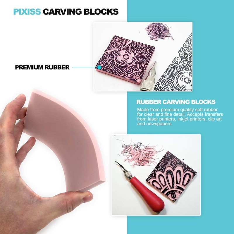 Printmaking Supplies Starter Kit by Pixiss - 3x Stamp pad,