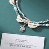 Chaioe Boho Double Beads Anklet Turtle Ankle Bracelets Shell Foot