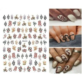 Unbranded 3D Nail Art Stickers Transfers Decals Adhesive Multicolor Snakes Serpents NH11