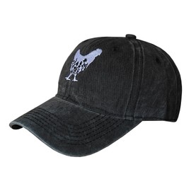 Fenmshairy Women's Embroidered Floral Chicken Hat Vintage Distressed Adjustable Washed Baseball Cap for Dad Mom Farmer Black