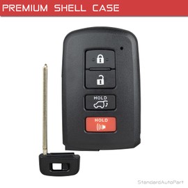 StandardAutoPart Proximity Remote Smart Key Shell Case Compatible with Toyota Rav4 Highlander 2013 2014 2015 2016 2017 2018 HYQ14FBA 89904-0R080 89904-0E120