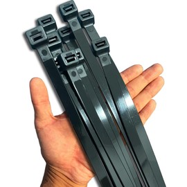 250lb Extra Long Cable Ties Heavy Duty 36 Inch Outdoor Black Large Cable Ties Plastic Wire Wide Strong Thick 18 Pack