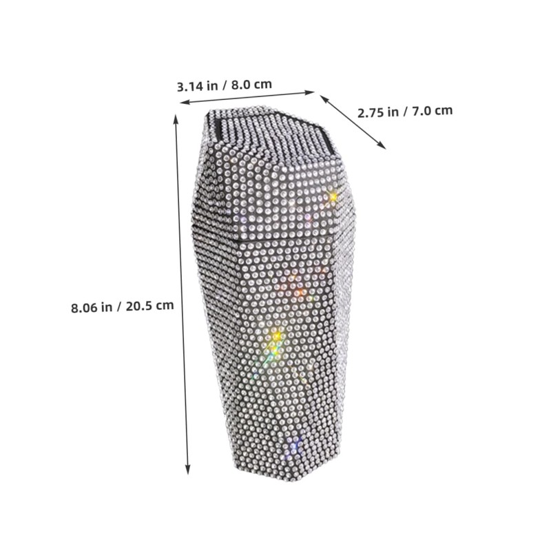 BUGUUYO Rhinestone Car Trash Can with Lid Decorative Auto Trash