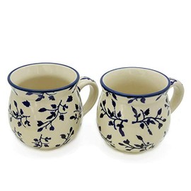 Bunzlauer Original Ceramic Mugs, Spherical Shape 280 Ml, Set of 2