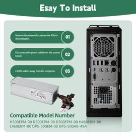 WISLOK H500EPM-00 Y7R0X 500W Power Supply Compatible with Dell Optiplex 7080MT 7070MT 7060MT 3050MT 3050 3080 3650 3670 3671 3681 5060 5080 5090 7050 7080 SFF, XPS 8940 MT.