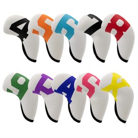 Golf Iron Covers Set for Irons Neoprene Iron Head Covers with Colorful Counts (White (10pcs))