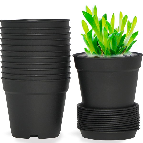 Olisx 12 Pack 4 inch Plastic Planters, Seedlings Plant Nursery