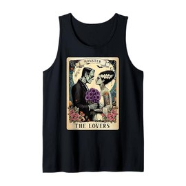 The Monster Frankenstein and Bride The Lovers Tarot Card Tank Top