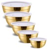 Onlycooker Gold Mixing Bowls With Airtight Lids,Stainless Steel Bowl,Salad Bowls