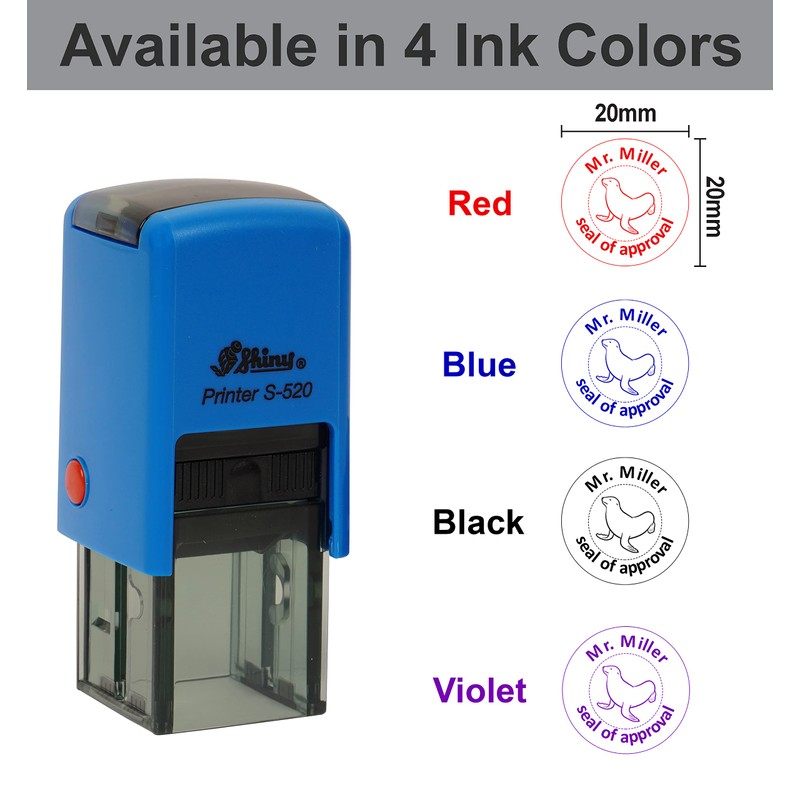 Printtoo Teachers Custom Stamp Seal of Approval Self,Inking Rubber Stamp