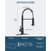 FORIOUS Black Kitchen Faucet with Pull Down Sprayer, Stainless Steel