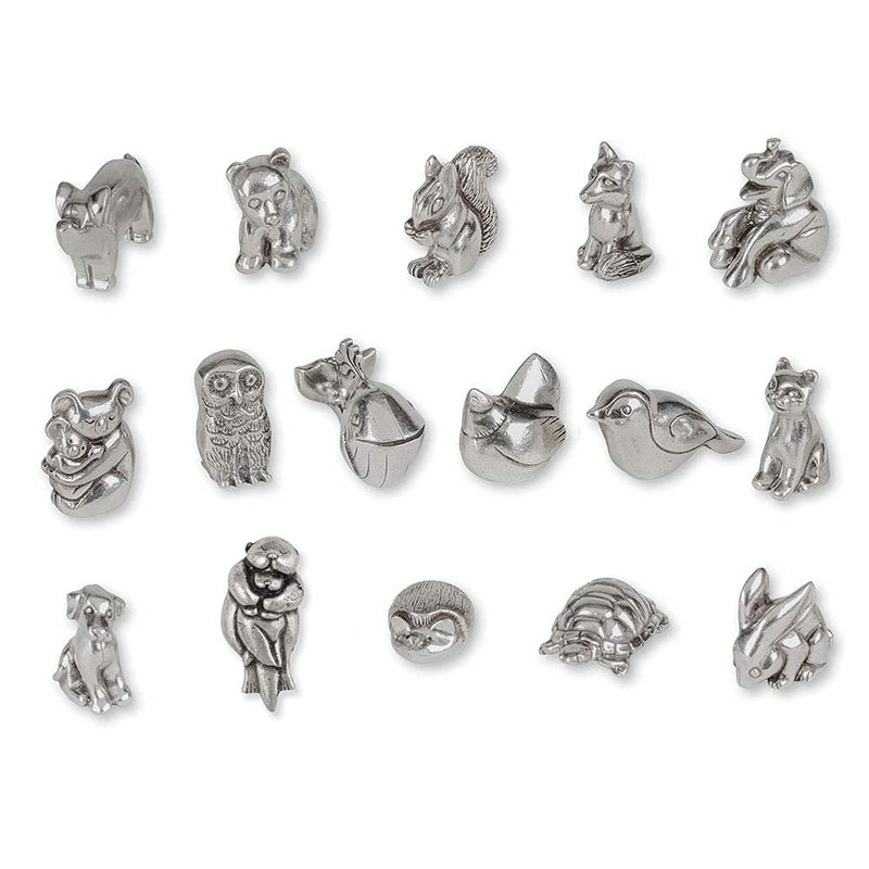 DANFORTH - Pewter Netsuke Set - Animals - 16 Pieces
