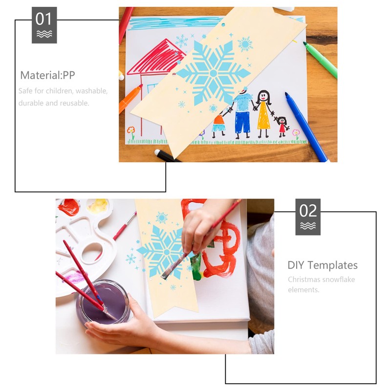 MAGICLULU 6pcs Christmas Delicate Hollow Xmas Snowflake Stencils Snowflake Stencils