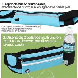 Cangurera Deportiva, Bolsa Deportiva con Cinturón Elastic para brazo y Bolsillos de Auricular y Llaves, Riñoneras Deportivas de Hombres y Mujeres para